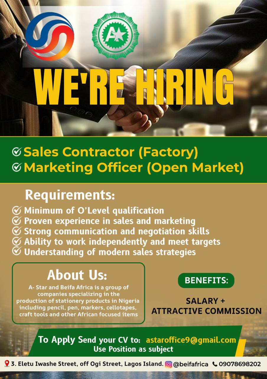 MARKETING OFFICER % SALES CONTRACTOR