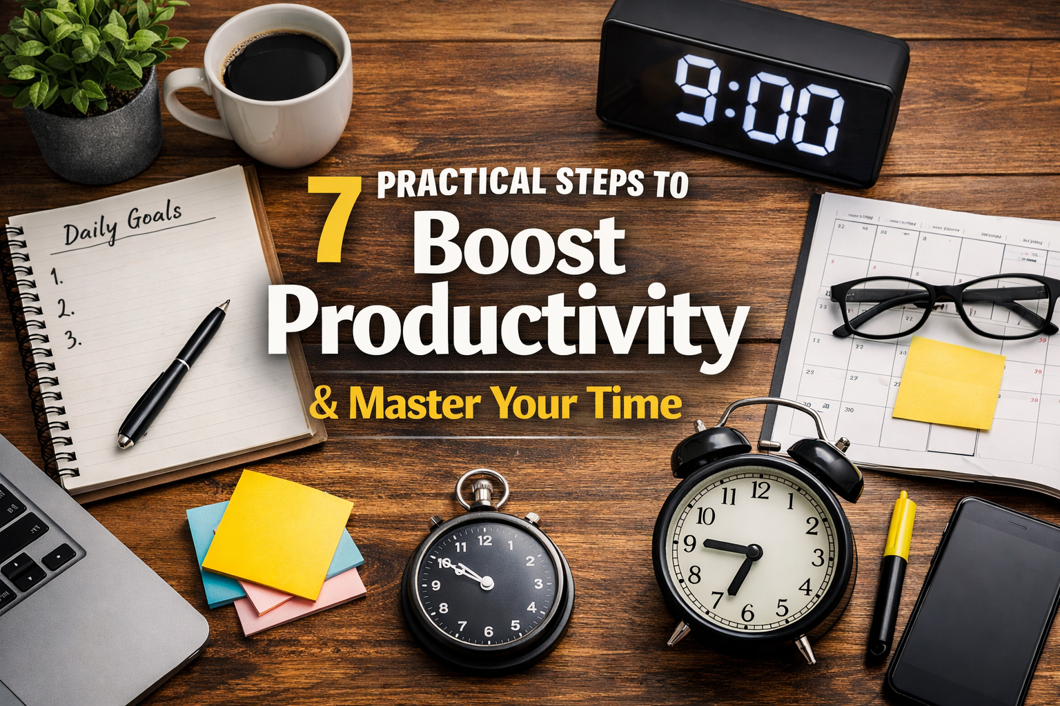 7 Practical Steps To Boost Productivity and Take Control of Your Time.