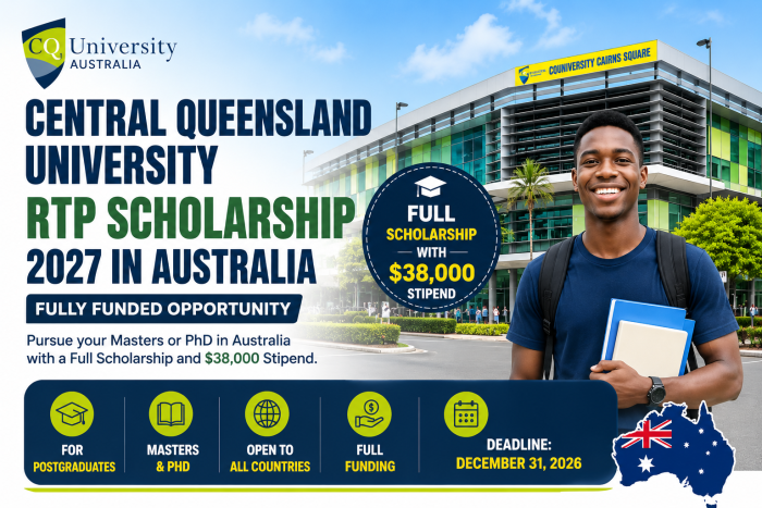 Central Queensland RTP Scholarship in Australia (Fully Funded)