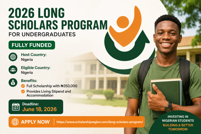 2026 LONG Scholars Program For Undergraduates | Fully Funded