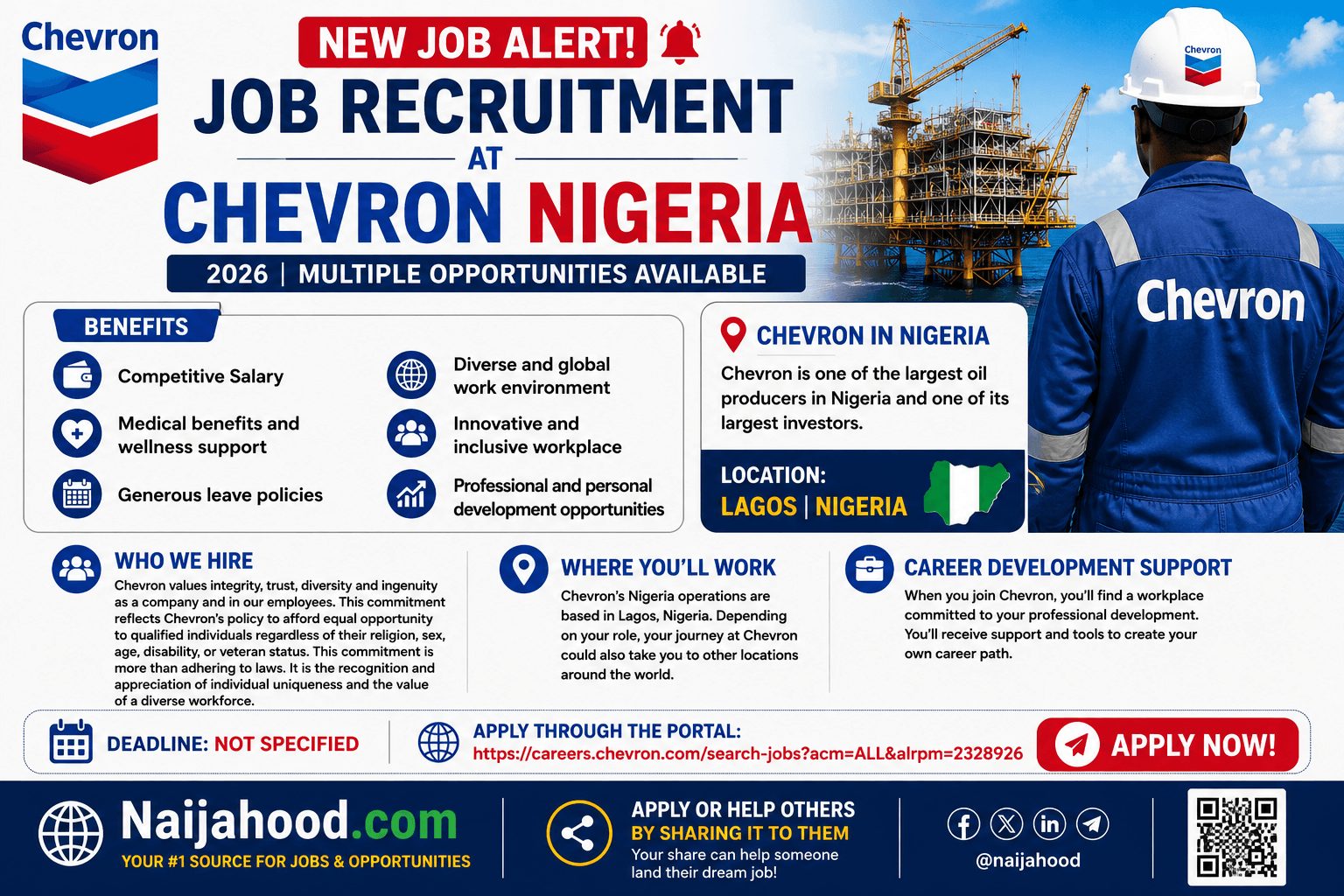 Job Recruitment at Chevron Nigeria 2026 | Multiple Opportunities Available