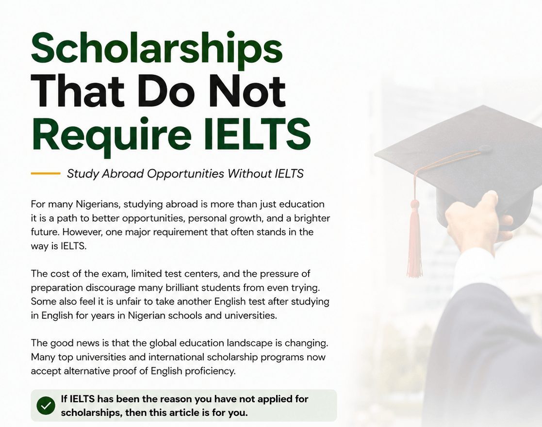 Scholarships That Do Not Require IELTS for Nigerian Students