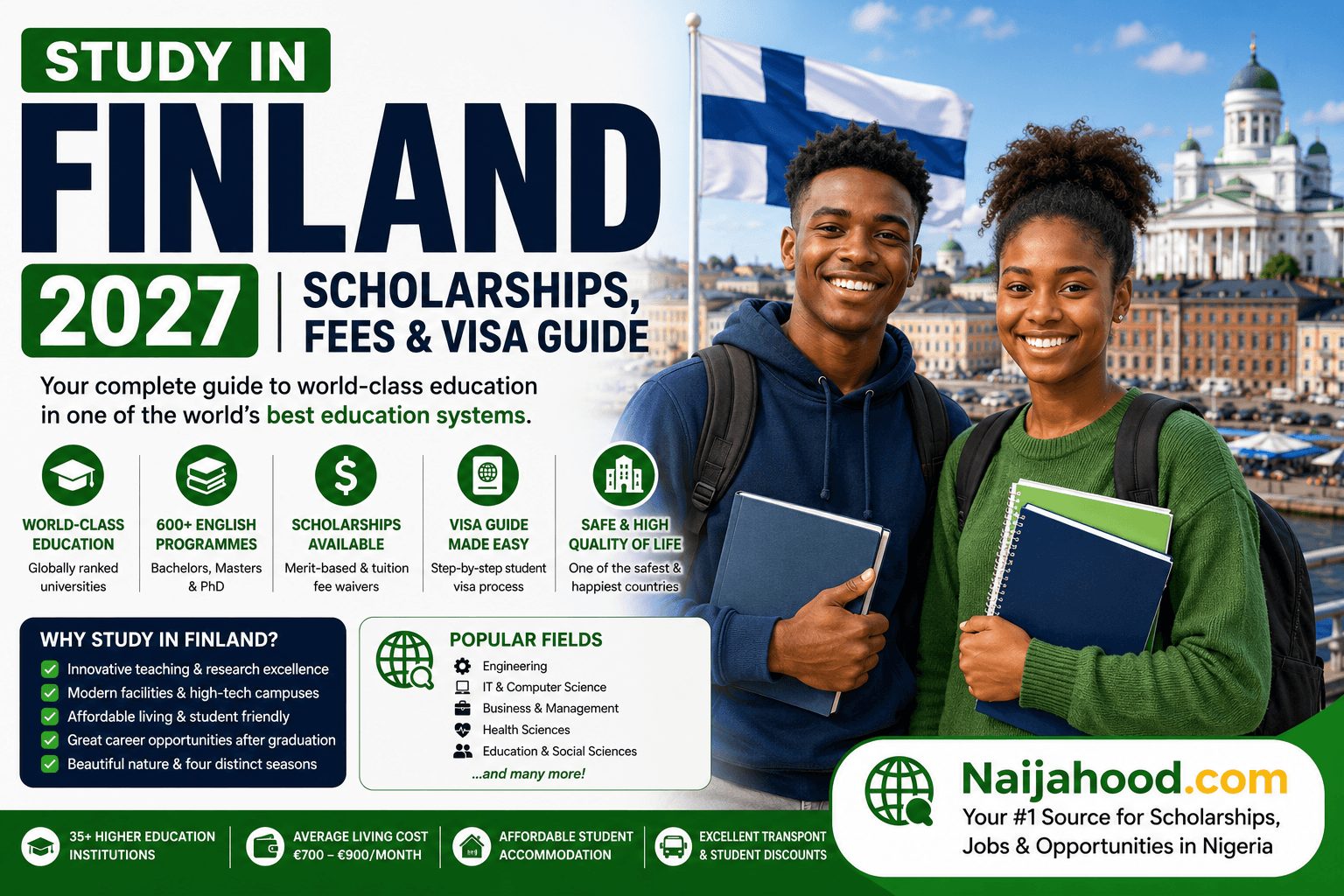 Study in Finland 2027 | Scholarships, Fees & Visa Guide