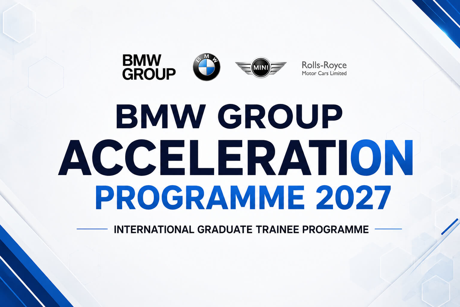 BMW Group AcceleratiON Programme 2027 | International Graduate Trainee Programme