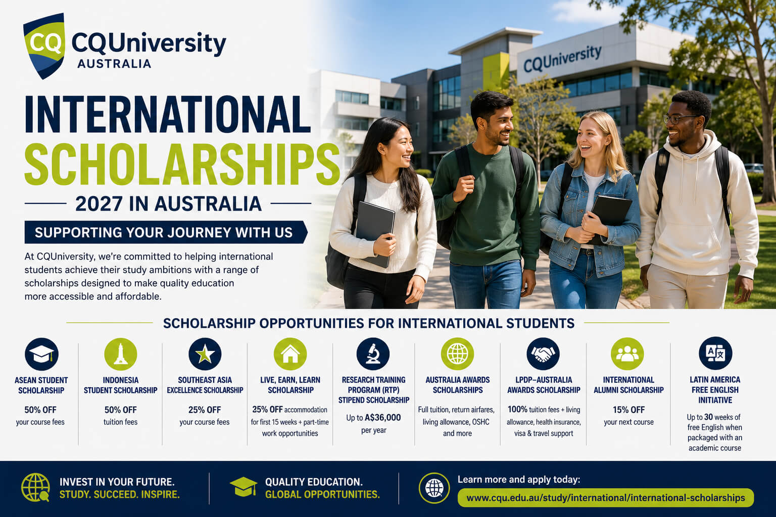 CQUniversity International Scholarships 2027 in Australia | Up to 100% Scholarships for International Students