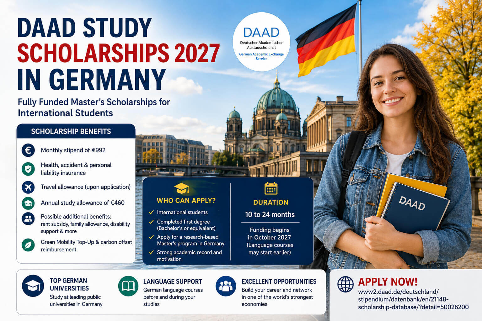 DAAD Study Scholarships 2027 in Germany | Fully Funded Master’s Scholarships for International Students
