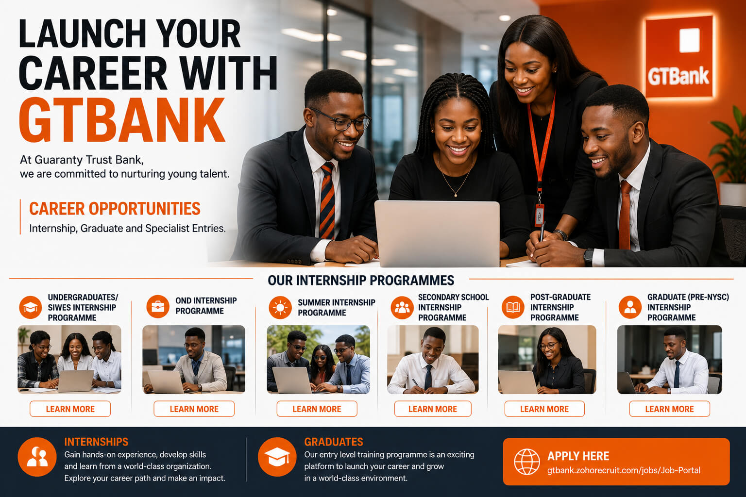 GTBank Internship & Graduate Recruitment Programme 2026 | Career Opportunities for Students and Graduates
