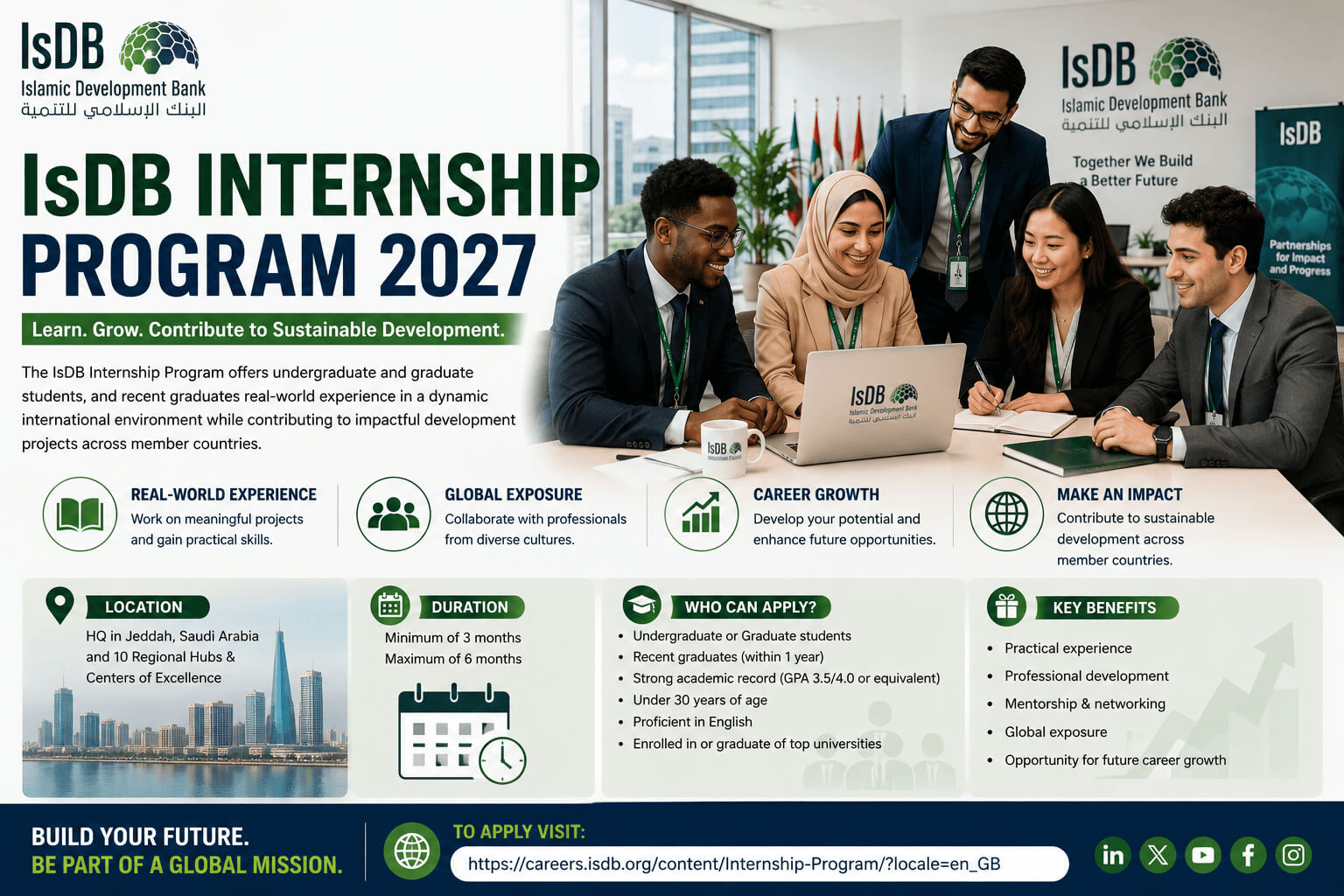 IsDB Internship Program 2027 | Fully Funded Internship for International Students