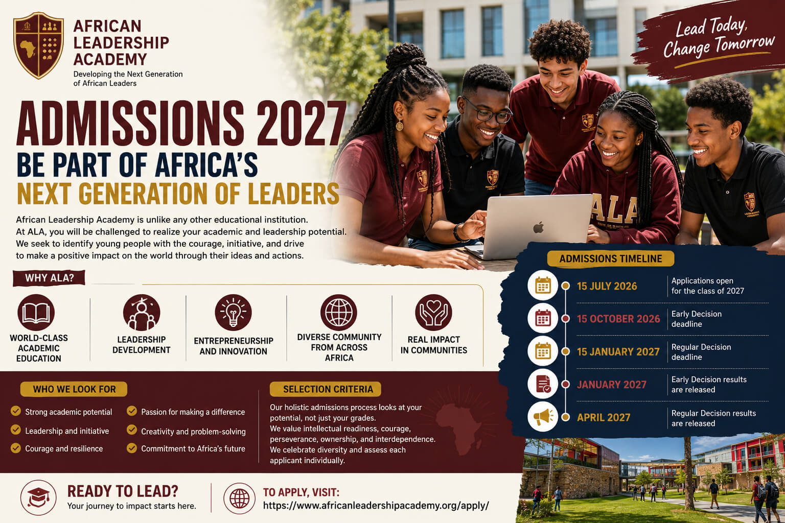 African Leadership Academy Admissions 2027 | Apply for Africa’s Premier Leadership School
