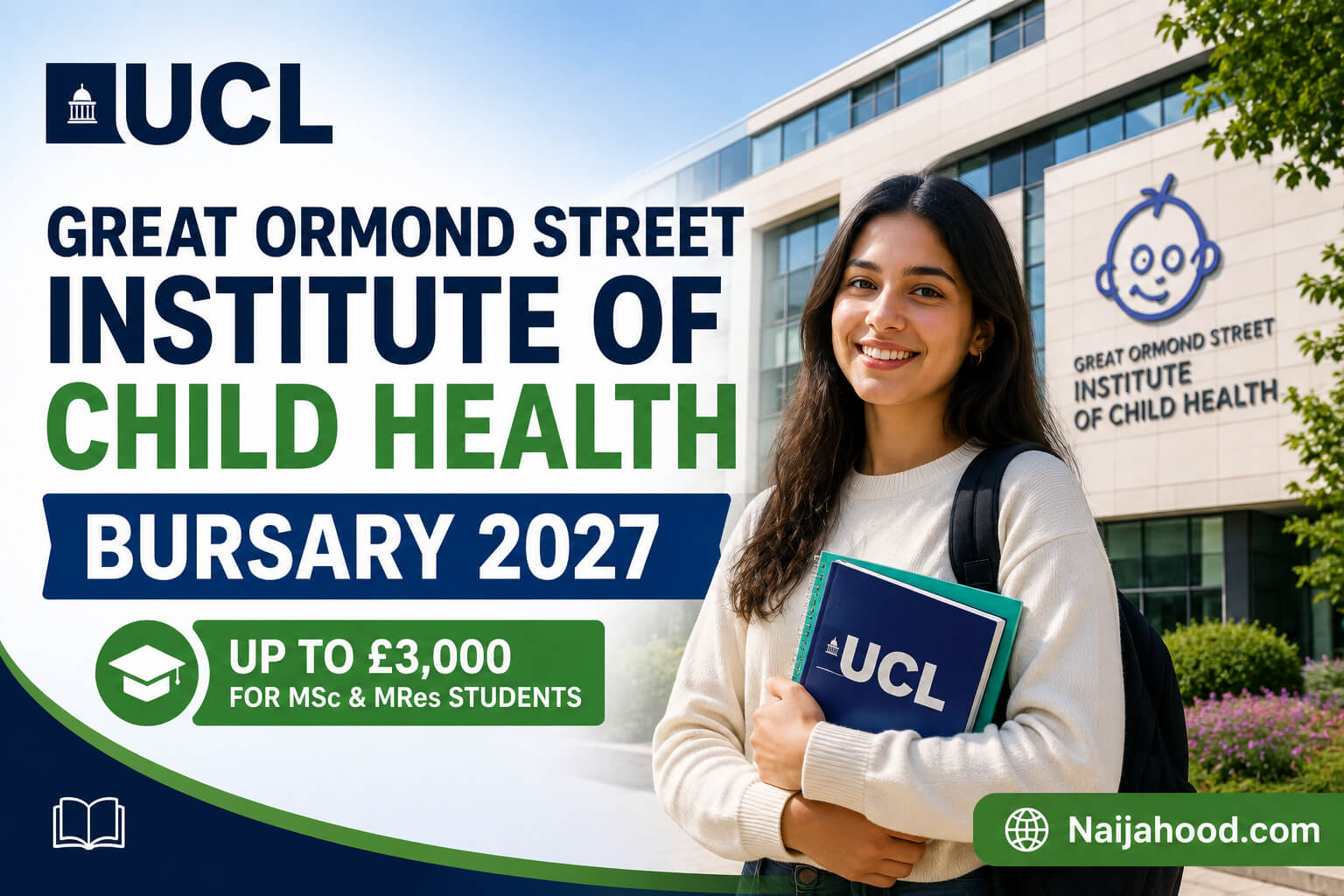 UCL Great Ormond Street Institute of Child Health Bursary 2027 | Up to £3,000 for MSc & MRes Students