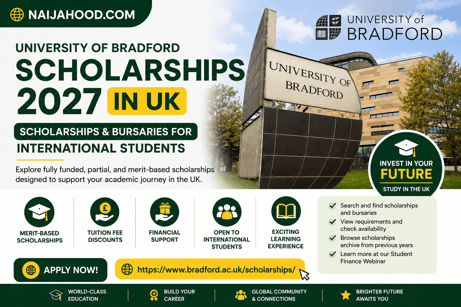 University of Bradford Scholarships 2027 in UK | Scholarships for International Students