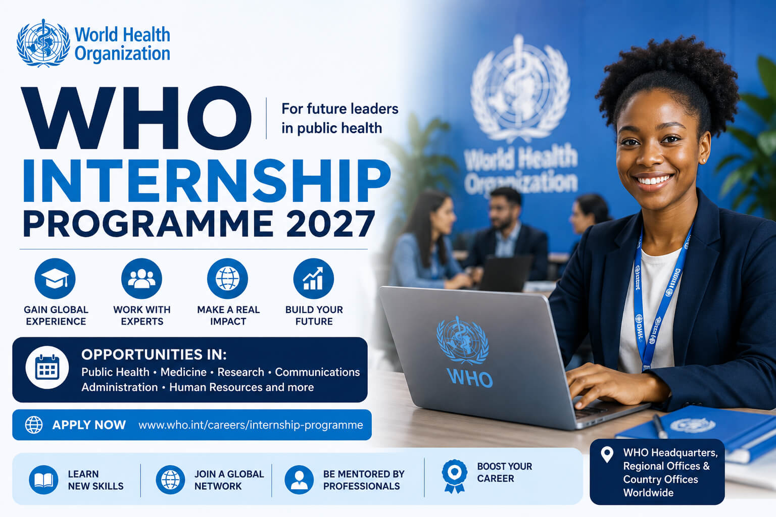 WHO Internship Programme 2027 | Apply for the World Health Organization Internship